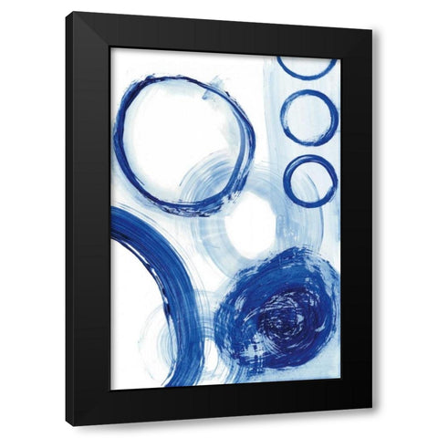 Blue Circle Study III Black Modern Wood Framed Art Print by Fuchs, Jodi