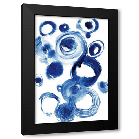 Blue Circle Study IV Black Modern Wood Framed Art Print by Fuchs, Jodi