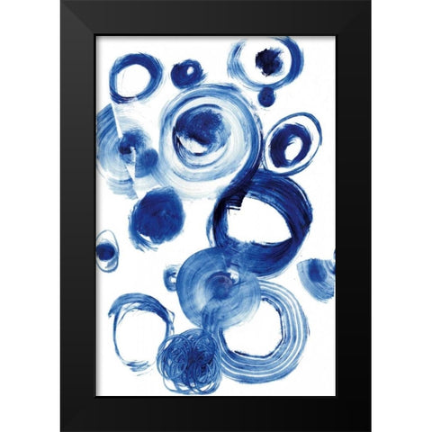 Blue Circle Study IV Black Modern Wood Framed Art Print by Fuchs, Jodi