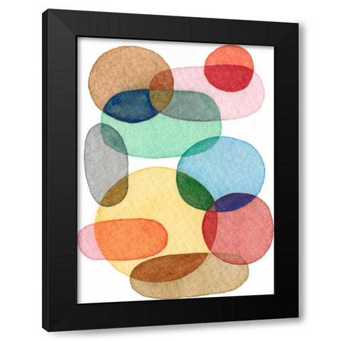 Inked Orbs II Black Modern Wood Framed Art Print with Double Matting by Galapon, Nikki