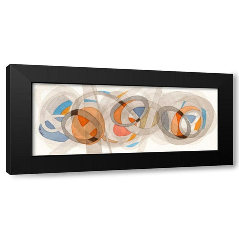 Sepia and Orange Circles Black Modern Wood Framed Art Print with Double Matting by Galapon, Nikki