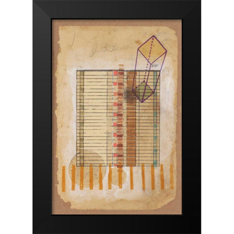 Grid and Parallelogram Black Modern Wood Framed Art Print by Galapon, Nikki