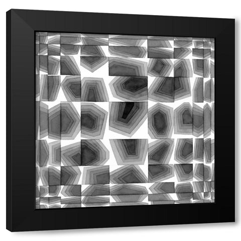 Gradient Grays III Black Modern Wood Framed Art Print by Galapon, Nikki