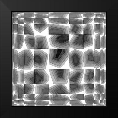 Gradient Grays III Black Modern Wood Framed Art Print by Galapon, Nikki