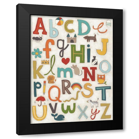 Alphabet Soup Black Modern Wood Framed Art Print with Double Matting by Vess, June Erica