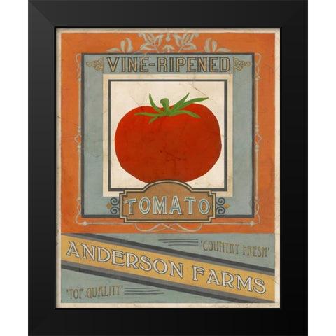Vintage Produce Sign I Black Modern Wood Framed Art Print by Vess, June Erica