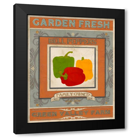 Vintage Produce Sign II Black Modern Wood Framed Art Print by Vess, June Erica