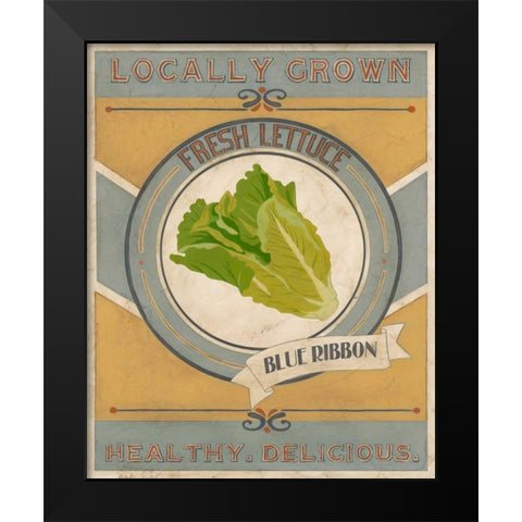 Vintage Produce Sign IV Black Modern Wood Framed Art Print by Vess, June Erica