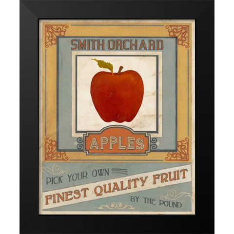 Vintage Produce Sign V Black Modern Wood Framed Art Print by Vess, June Erica