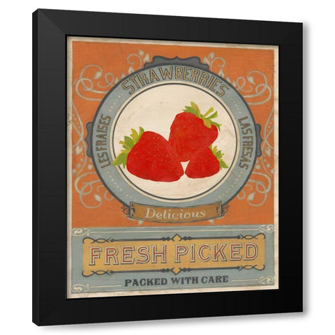 Vintage Produce Sign VI Black Modern Wood Framed Art Print with Double Matting by Vess, June Erica