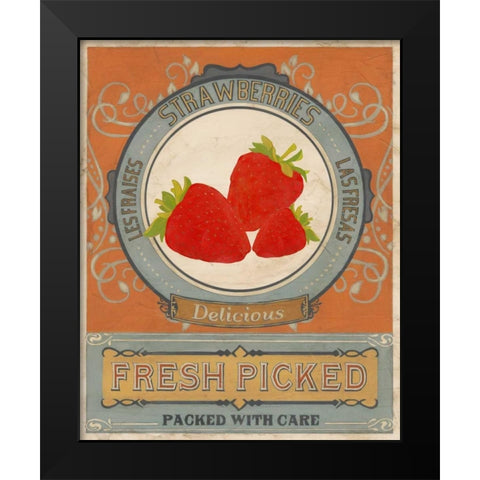 Vintage Produce Sign VI Black Modern Wood Framed Art Print by Vess, June Erica