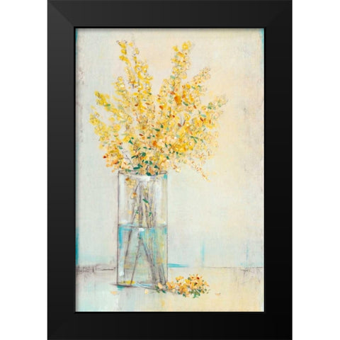 Yellow Spray in Vase II Black Modern Wood Framed Art Print by OToole, Tim