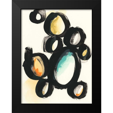 Cellular Structure II Black Modern Wood Framed Art Print by Vess, June Erica
