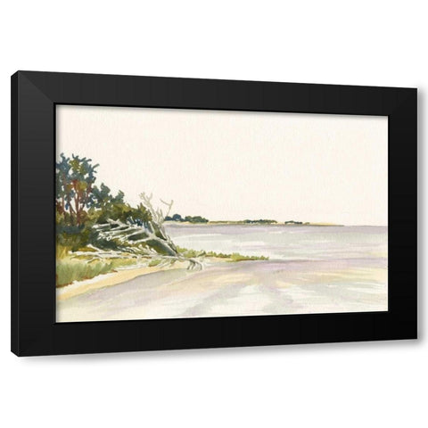 Solitary Coastline II Black Modern Wood Framed Art Print with Double Matting by Miller, Dianne