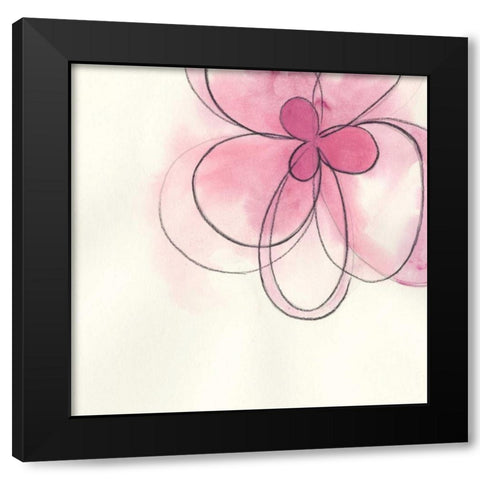 Floral Gesture I Black Modern Wood Framed Art Print by Vess, June Erica