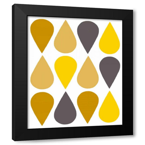 Raindrops III Black Modern Wood Framed Art Print with Double Matting by Zarris, Chariklia