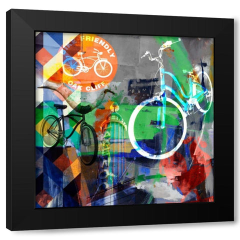 Lakewood Bikes - Dallas Black Modern Wood Framed Art Print by Jasper, Sisa