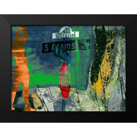 Southside - Ft. Worth Black Modern Wood Framed Art Print by Jasper, Sisa