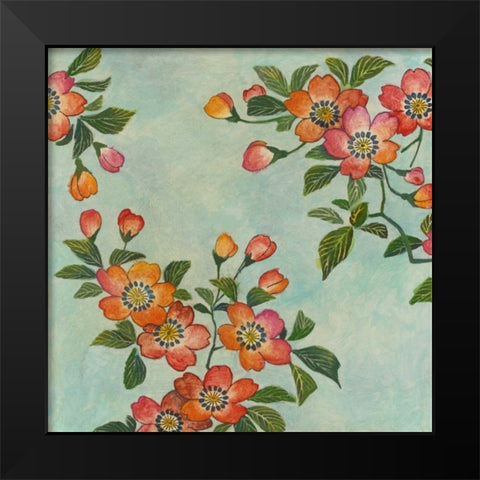 Eastern Blossoms I Black Modern Wood Framed Art Print by Meagher, Megan