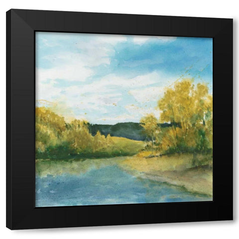 River Sketch II Black Modern Wood Framed Art Print with Double Matting by Meagher, Megan