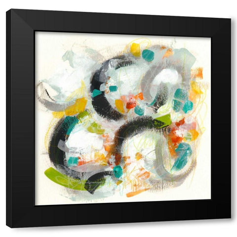 Circular Energy I Black Modern Wood Framed Art Print by Vess, June Erica