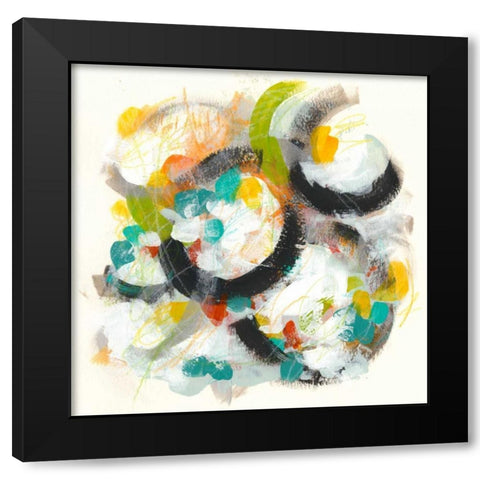 Circular Energy II Black Modern Wood Framed Art Print by Vess, June Erica
