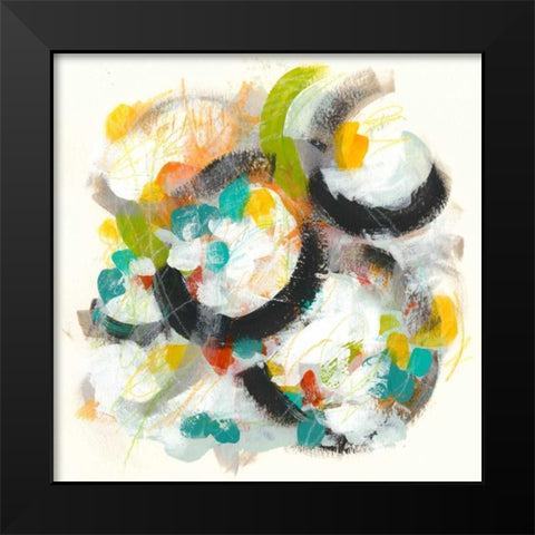Circular Energy II Black Modern Wood Framed Art Print by Vess, June Erica