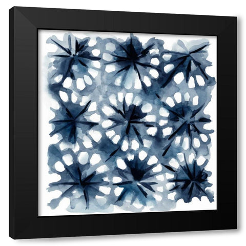 Indigo Study II Black Modern Wood Framed Art Print with Double Matting by Zarris, Chariklia