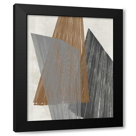 Triangle Stripes I Black Modern Wood Framed Art Print by Goldberger, Jennifer