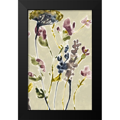 Parchment Flower Field II Black Modern Wood Framed Art Print by Goldberger, Jennifer