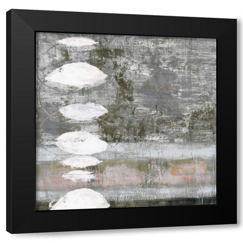 White Orbs II Black Modern Wood Framed Art Print by Goldberger, Jennifer