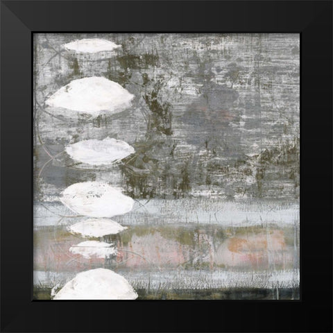 White Orbs II Black Modern Wood Framed Art Print by Goldberger, Jennifer