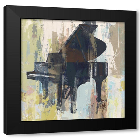 Bluebird Piano Black Modern Wood Framed Art Print with Double Matting by W-DH