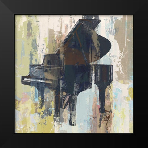 Bluebird Piano Black Modern Wood Framed Art Print by W-DH