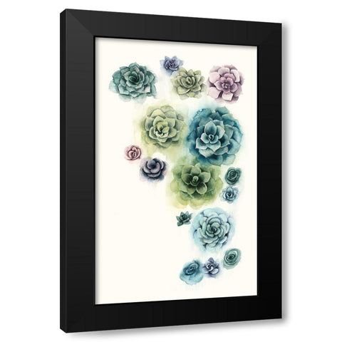 Succulent Cluster I Black Modern Wood Framed Art Print with Double Matting by Popp, Grace