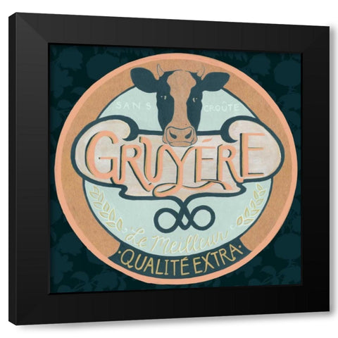 Cheese Label IV Black Modern Wood Framed Art Print by Popp, Grace