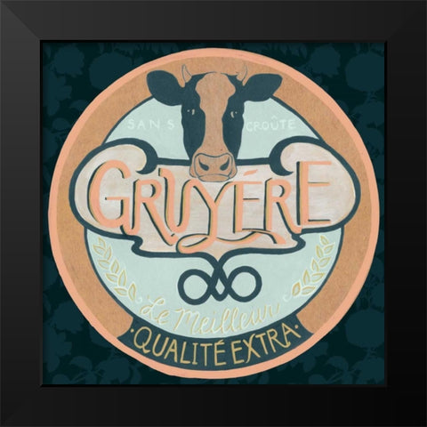 Cheese Label IV Black Modern Wood Framed Art Print by Popp, Grace