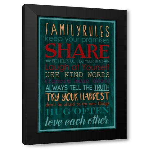 Spice Family Rules I Black Modern Wood Framed Art Print with Double Matting by Popp, Grace