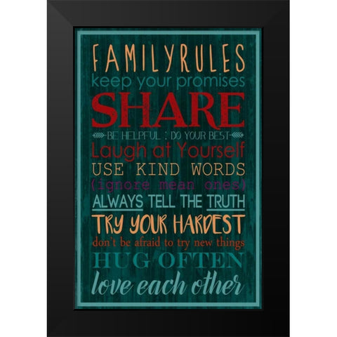 Spice Family Rules I Black Modern Wood Framed Art Print by Popp, Grace