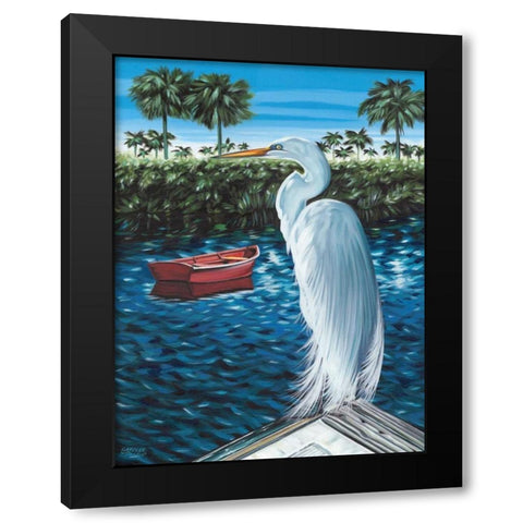 Peaceful Heron II Black Modern Wood Framed Art Print with Double Matting by Vitaletti, Carolee