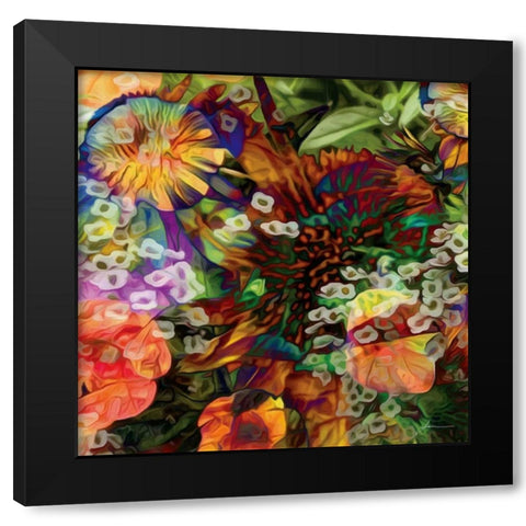 Embellished Eden Tile I Black Modern Wood Framed Art Print by Burghardt, James