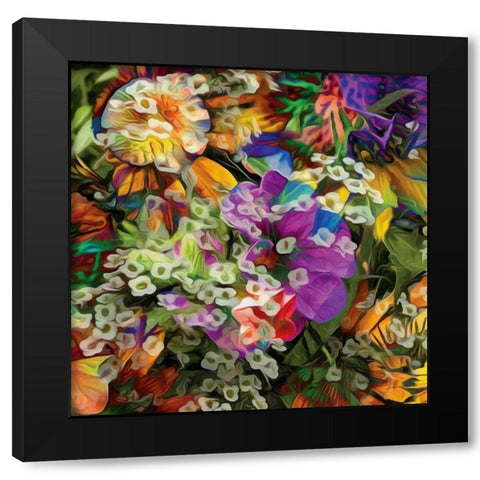 Embellished Eden Tile II Black Modern Wood Framed Art Print with Double Matting by Burghardt, James