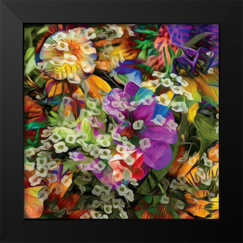 Embellished Eden Tile II Black Modern Wood Framed Art Print by Burghardt, James