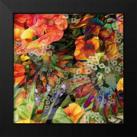 Embellished Eden Tile III Black Modern Wood Framed Art Print by Burghardt, James