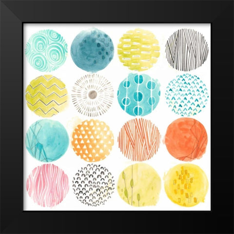 Pattern Pop I Black Modern Wood Framed Art Print by Vess, June Erica