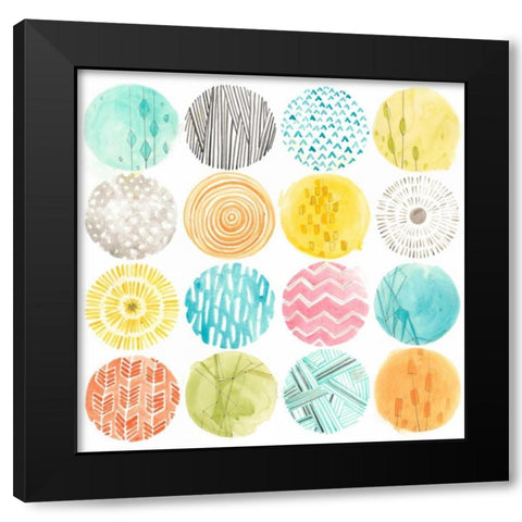 Pattern Pop II Black Modern Wood Framed Art Print by Vess, June Erica