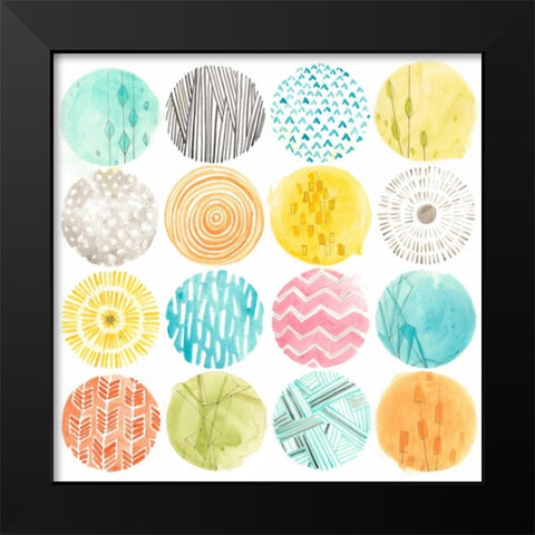 Pattern Pop II Black Modern Wood Framed Art Print by Vess, June Erica