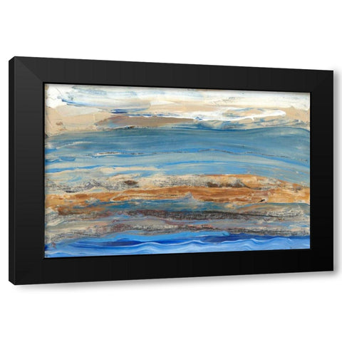 Indigo Currents II Black Modern Wood Framed Art Print with Double Matting by Ludwig, Alicia