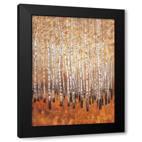 Sienna Birches I Black Modern Wood Framed Art Print by OToole, Tim