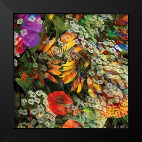 Embellished Eden Tile IV Black Modern Wood Framed Art Print by Burghardt, James